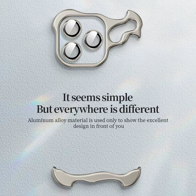 Alien Aluminum Alloy Metal Frame Irregular Phone Case for Iphone 16 15 14 13 17 Pro Max 17Pro Four Corner anti Drop Phone Cover