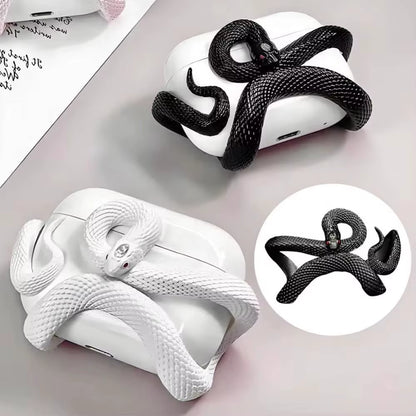 Snake Wireless Earphone Protective Shell Case 3D Winding Snake Resin Decoration Earphone Accessories for Airpods Pro/Pro 1/2/3/4