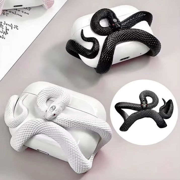 Snake Wireless Earphone Protective Shell Case 3D Winding Snake Resin Decoration Earphone Accessories for Airpods Pro/Pro 1/2/3/4