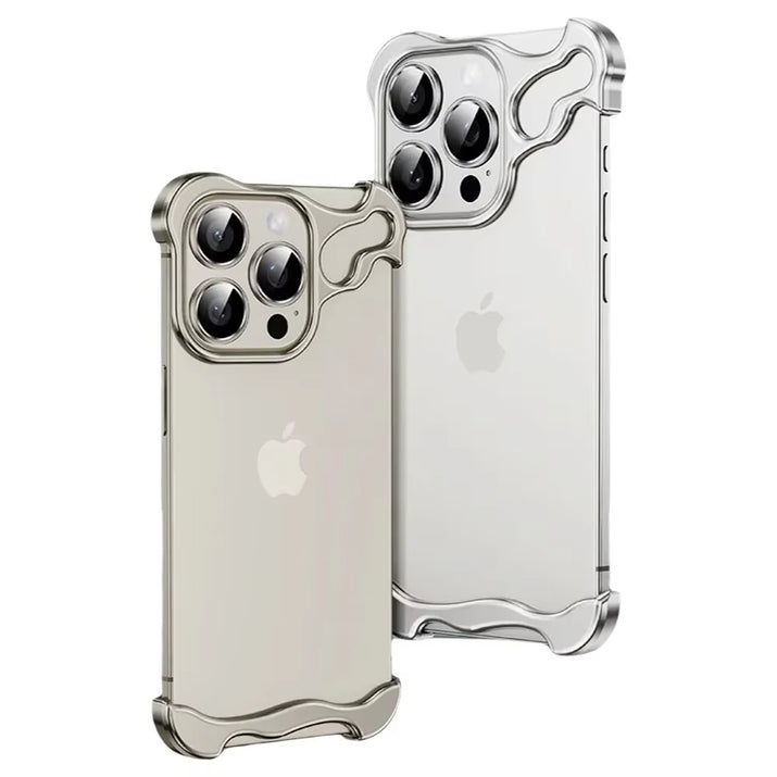 Alien Aluminum Alloy Metal Frame Irregular Phone Case for Iphone 16 15 14 13 17 Pro Max 17Pro Four Corner anti Drop Phone Cover