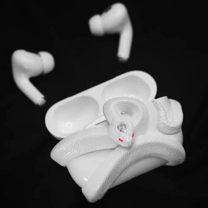 Snake Wireless Earphone Protective Shell Case 3D Winding Snake Resin Decoration Earphone Accessories for Airpods Pro/Pro 1/2/3/4