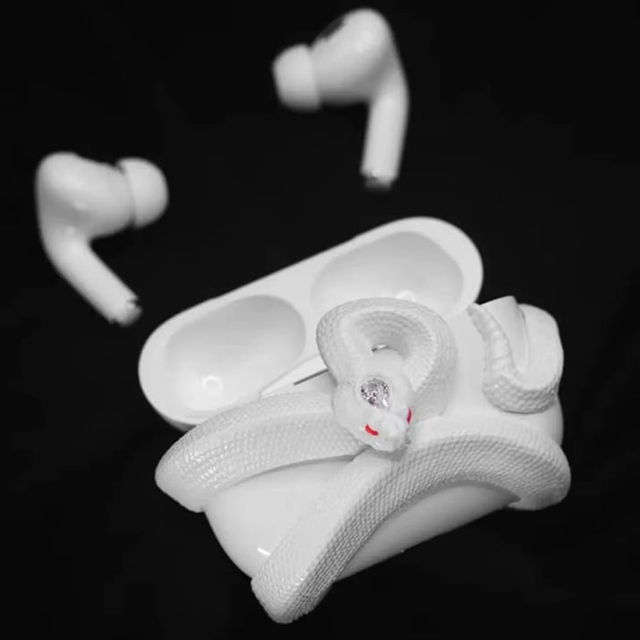Snake Wireless Earphone Protective Shell Case 3D Winding Snake Resin Decoration Earphone Accessories for Airpods Pro/Pro 1/2/3/4