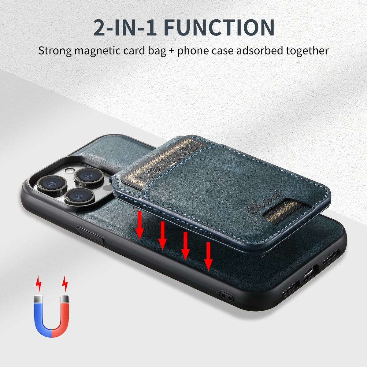 Magnetic Card Slot Leather Wallet Bags Phone Cases for Iphone 17 16 15 14 13 12 Pro Max plus Cover