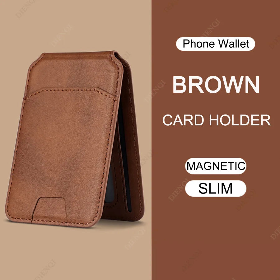 Magnetic Leather MagSafe Wallet and Phone stand