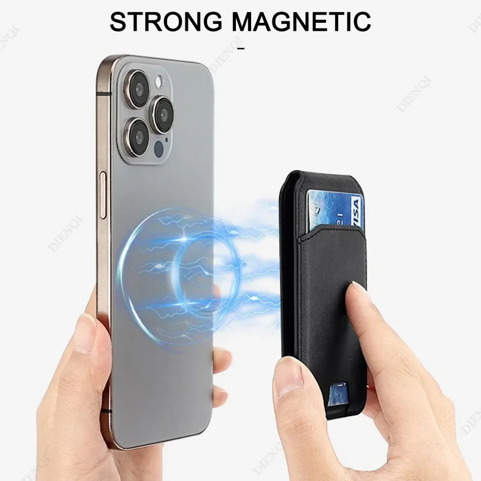 Magnetic Leather MagSafe Wallet and Phone stand