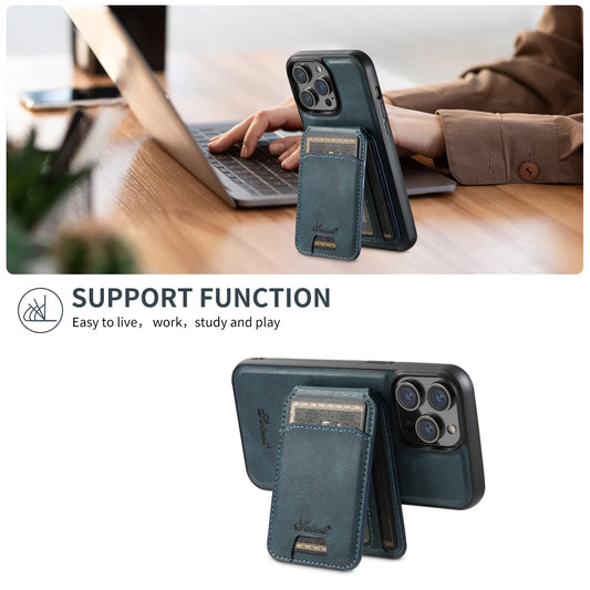 Magnetic Card Slot Leather Wallet Bags Phone Cases for Iphone 17 16 15 14 13 12 Pro Max plus Cover